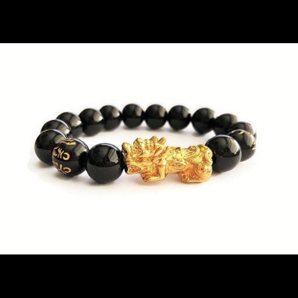 Black Obsidian Feng Shui, Wealth, Money Prosperity bracelet-#B6 - Picture 4 of 4